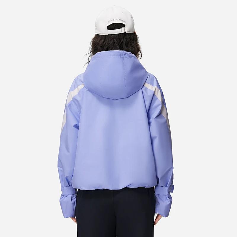 Li Ning Sports Trend Series Solid Color Loose Fit Long Sleeve Windbreaker Women Outerwear Snow-Purple AFDT012-9