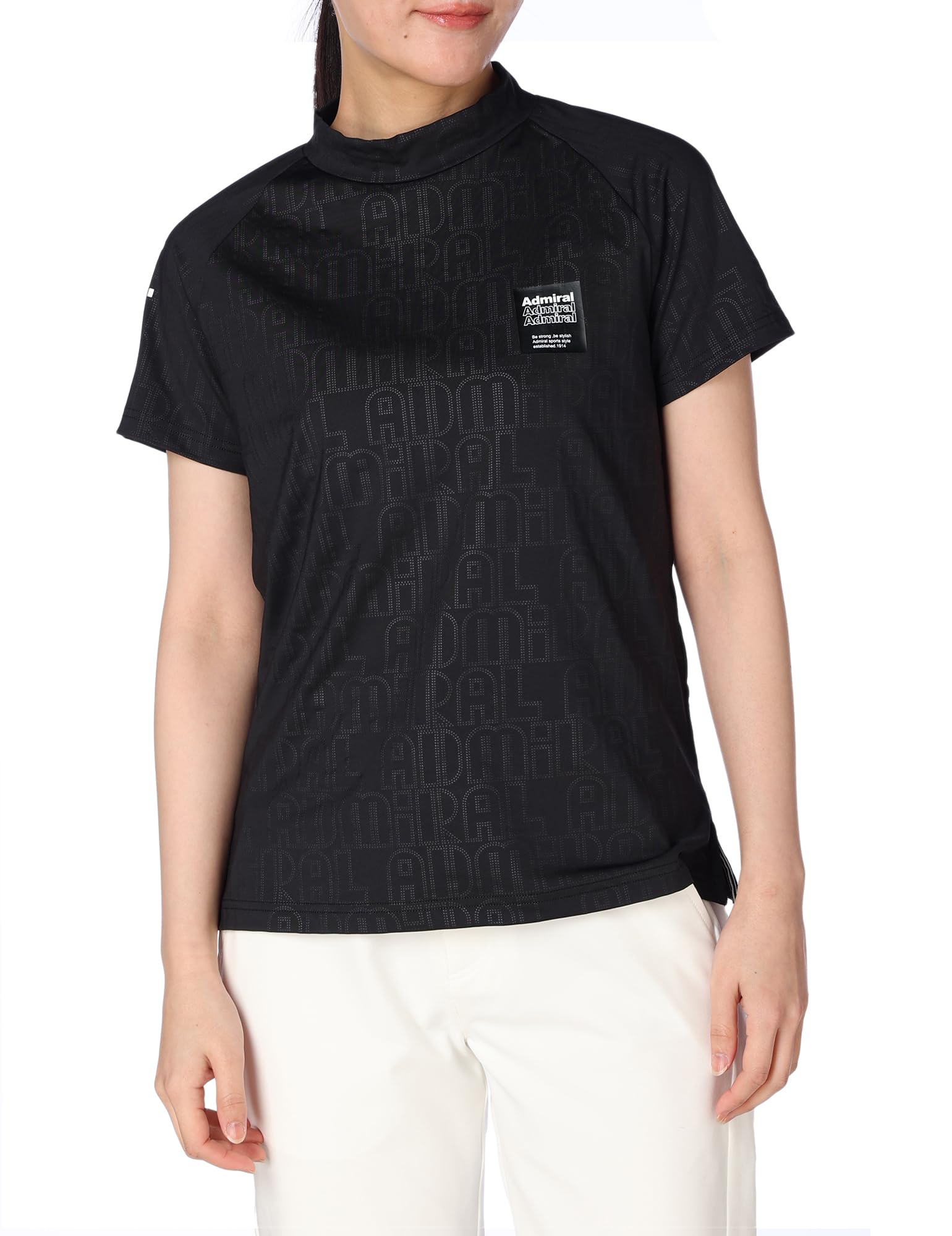 

Женская футболка с высоким воротником Admiral Golf с классическим логотипом с тиснением, черная