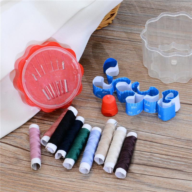 Needle and Thread Set Korea Portable Household Sewing Box Sewing Kit Paper Ruler Threading Device Thimble Sewing Tool Set