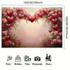 2D Red Heart Rose Photography Backdrop Valentine's Day Floral Background