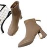 Women's 2025 Slimming Martin Boots: Comfortable Square Toe, Chunky Heel, Soft Sole, Plus Velvet Ankle Boots, Versatile & Fashionable.