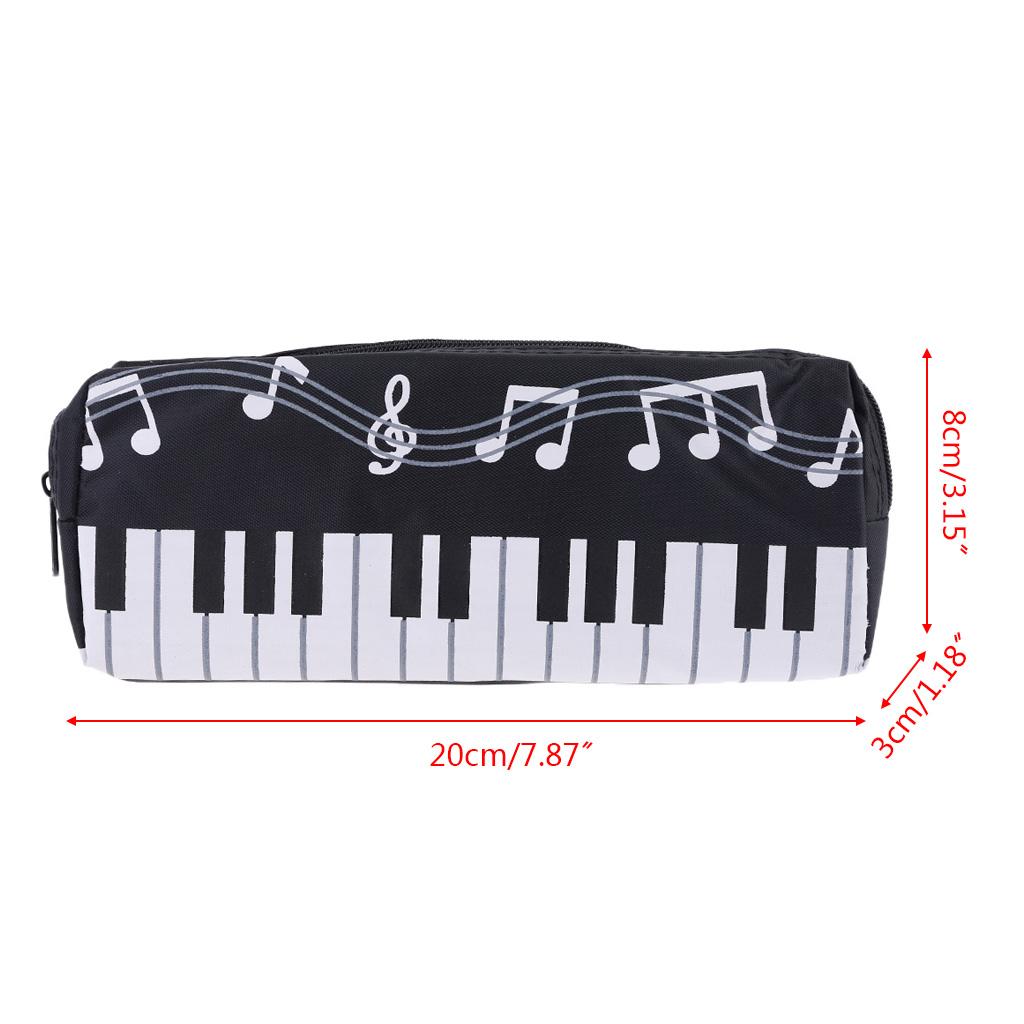 Music Notes Piano Keyboard Pencil for Case Large Capacity Pen Bags Stationery Office School Supplies