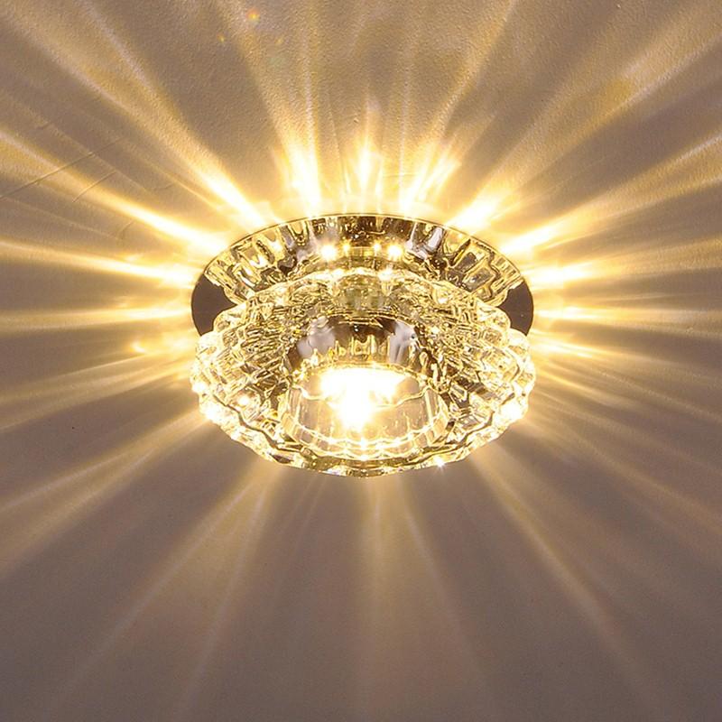 5W Modern Flush Mount Small LED Ceiling Light for Art Gallery Decoration Front Balcony Porch Crystal Light Corridors Light Fixture