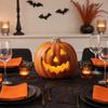Lanterna de Abóbora LED Yousheng para Halloween, Lâmpada de Abóbora de Plástico Brilhante com Rosto Assustador, Enfeite de Mesa a Pilha para Decoração de Festa em Casa
