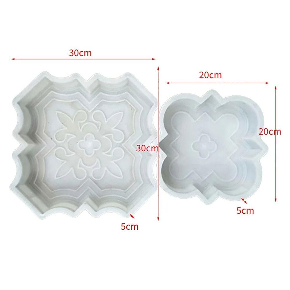 2Pcs/Set Plastic Stepping Stone Paver 30cm Concrete Path Maker Mold For Lawn Patio Yard Garden