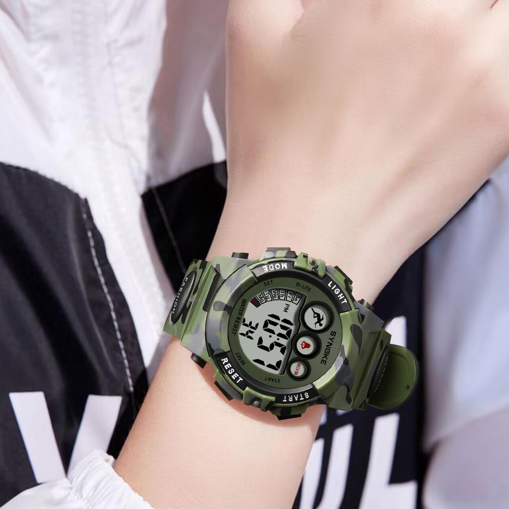 Kinderuhr, Jungenuhr für 3-15-jährige Jungen, Digitale Sport-Outdoor-Multifunktionsuhr für Kinder, 50 M wasserdicht, mit Wecker