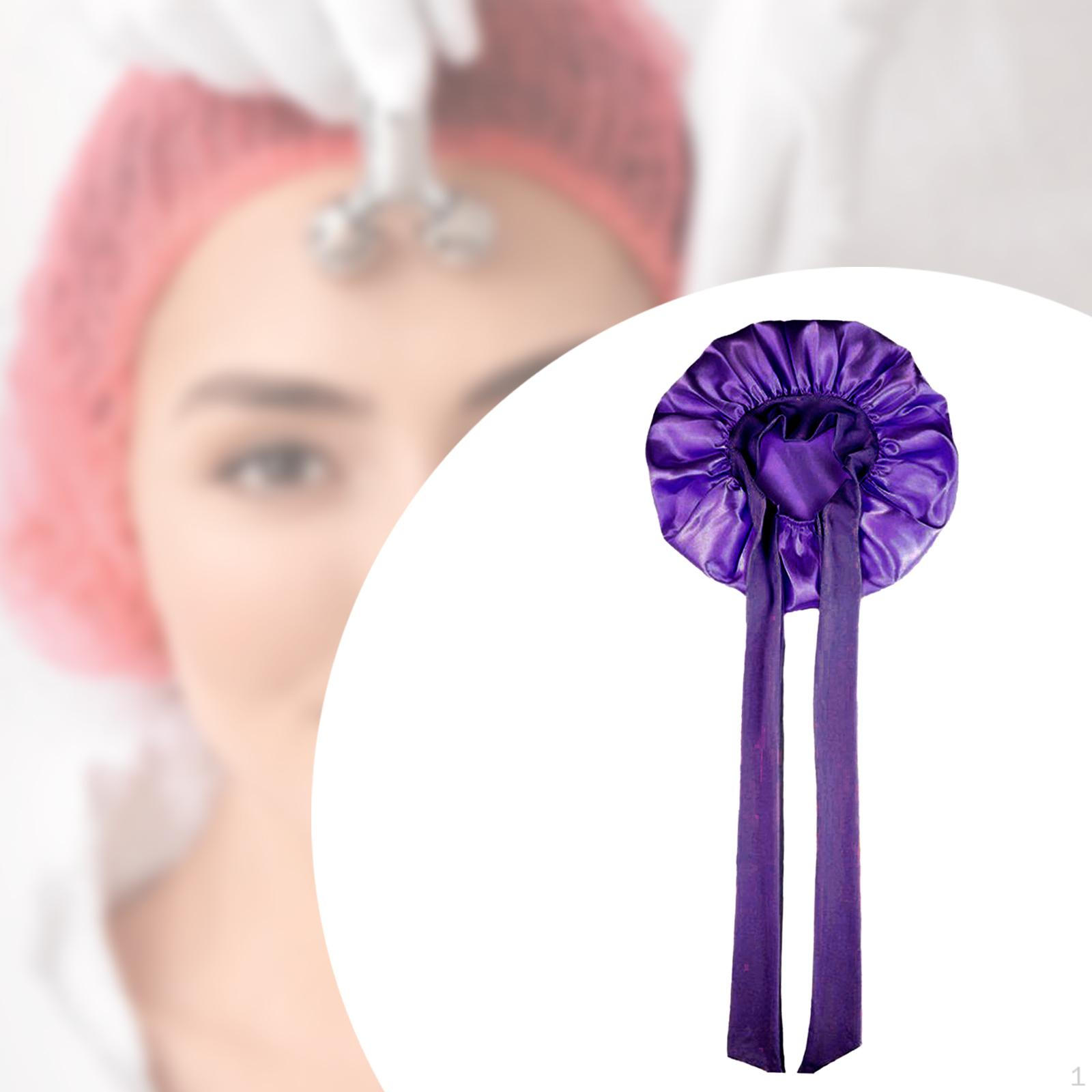 

Атласний капелюшок для голови жіноче волосся для салону краси SPA Макіяж Купання темно-фіолетовий колір