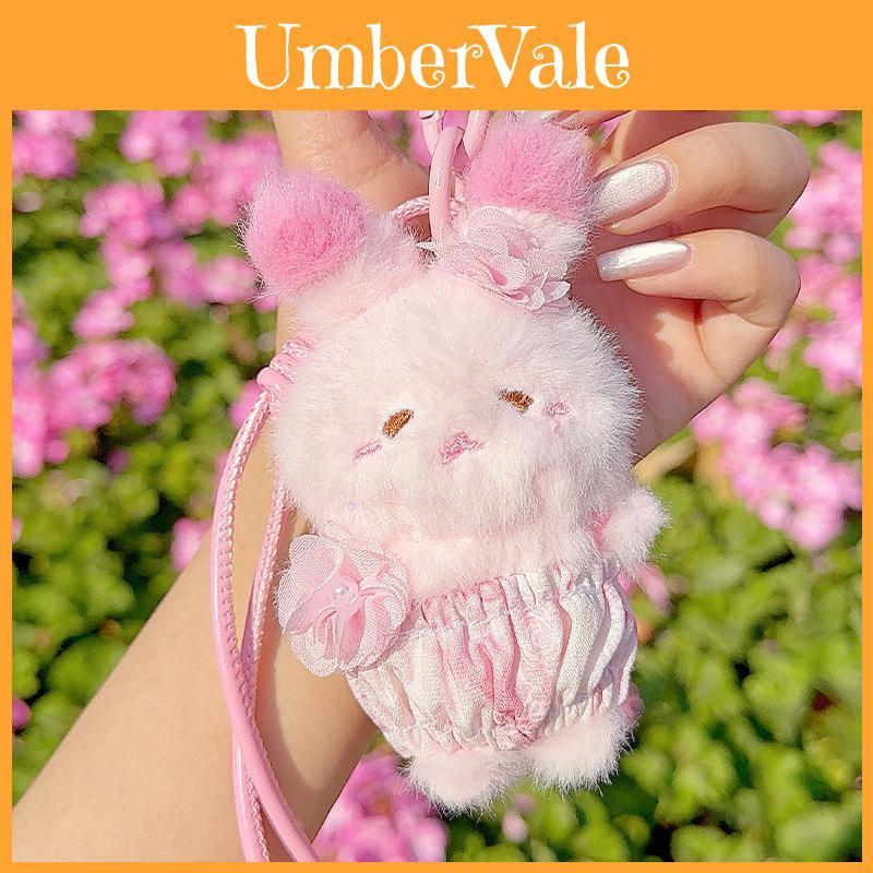 Cherry Blossom Bear Rabbit Cat Plush Animal Keychain For Girls And Kids