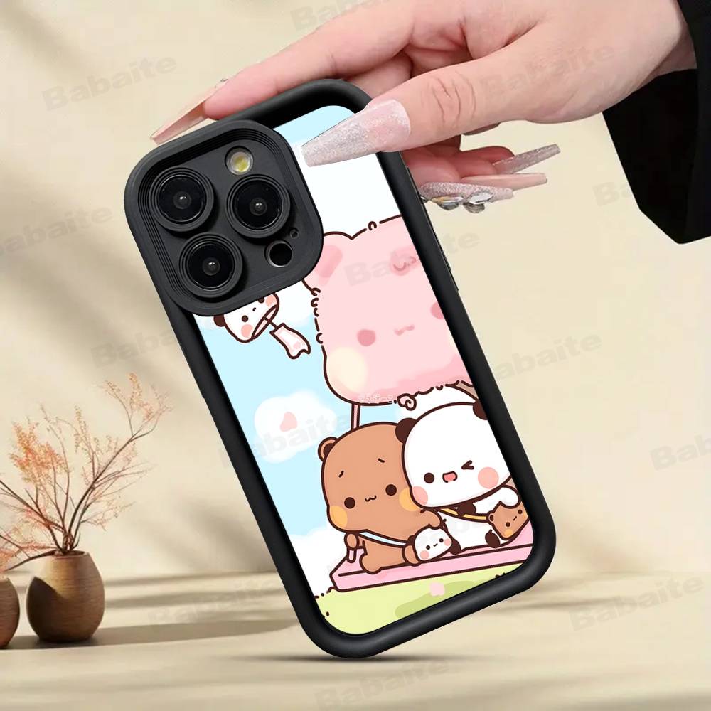 Cute Bubu Dudu Phone Case For IPhone 17 16 15 14 13 12 11 Pro Max Plus Black Full Coverage TPU