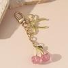 Red Cherry Pendant Keychain for Women Cute Bag Decoration Multifunctional Jewelry Car Key Accessories Trendy Charm Keyring