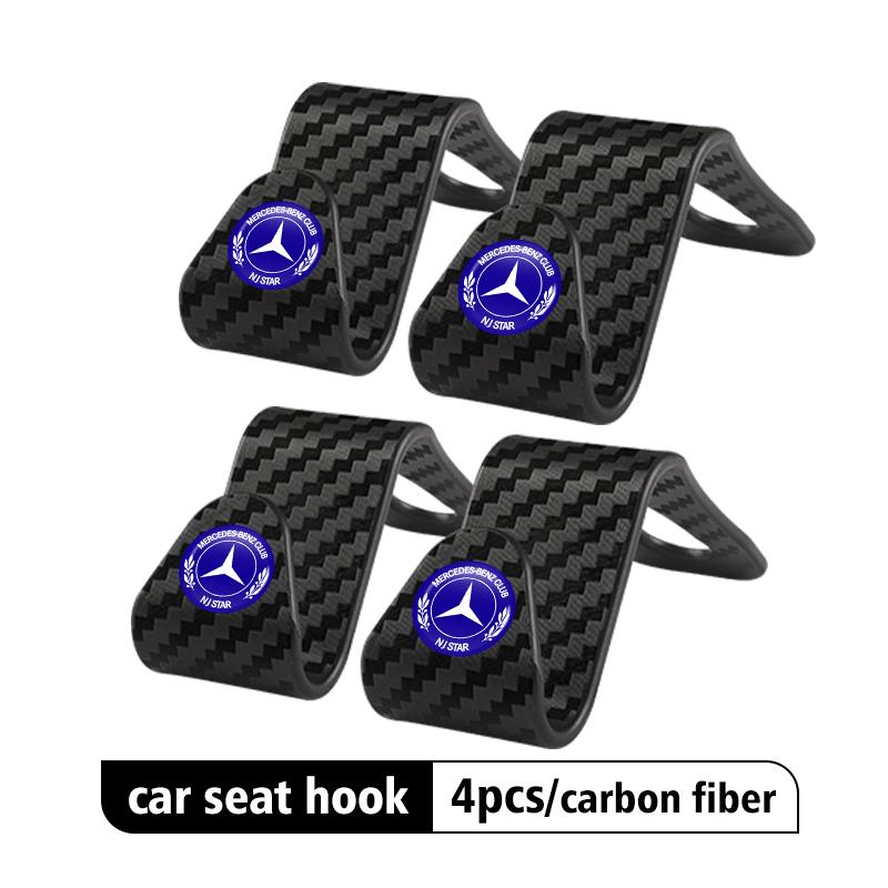 FA034pcs Car Rear Seat Hook Storage Hanger Organizer Accessories For Mercedes Benz W202 W212 W126 W140 W168 W177 CLS GLE GLC GLS CLA