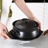 Black Ceramic Casserole Pot with Tray