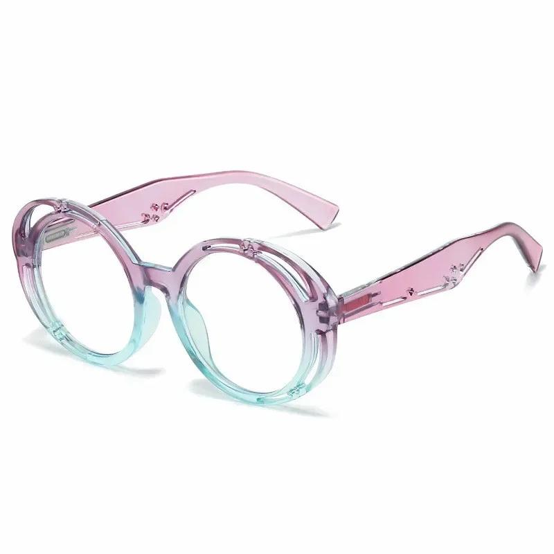 Colorful Large Round Frame Reading Glasses Women Men New Stylish Far Sighted Eyewear High Quality Prescription Glasses 0+1.0+4.0