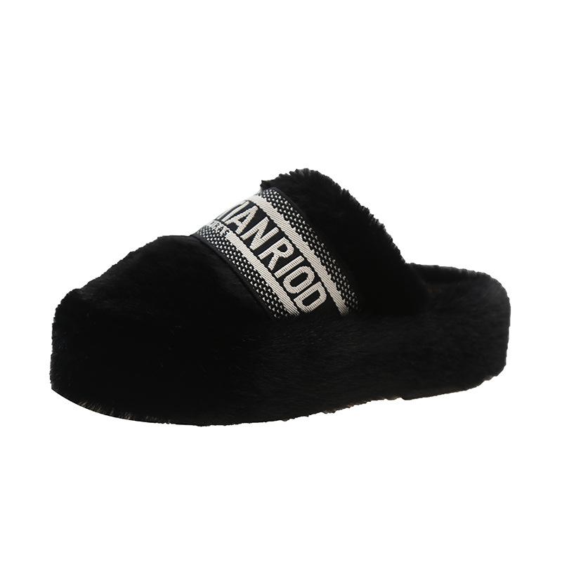 

Интернет знаменитости толстые нижние тапочки с сумкой на голове для волос женская одежда 2025 осень и зима новые милые хлопковые тапочки для дома нескользящие полутапочки 35 чёрный