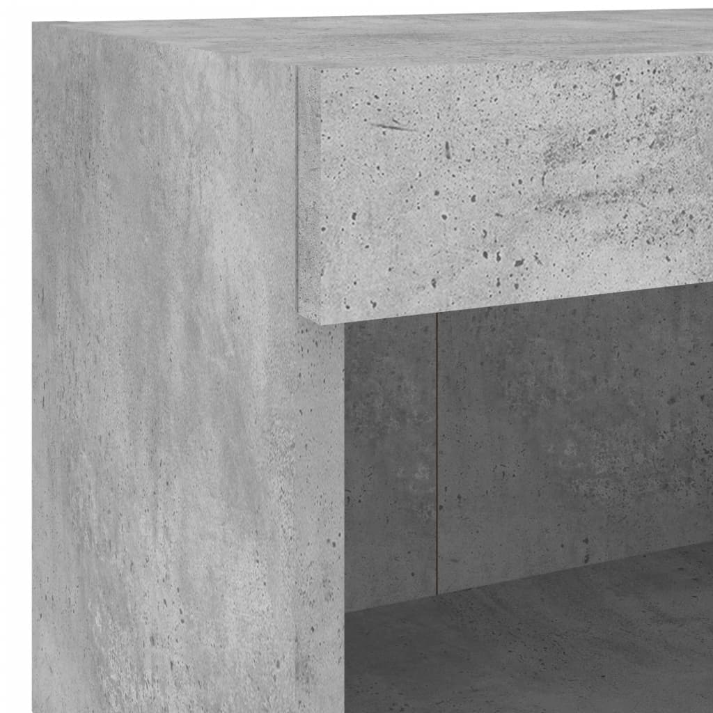 5 Piece Living Room Wall Unit with LED Lighting Concrete Grey Particleboard