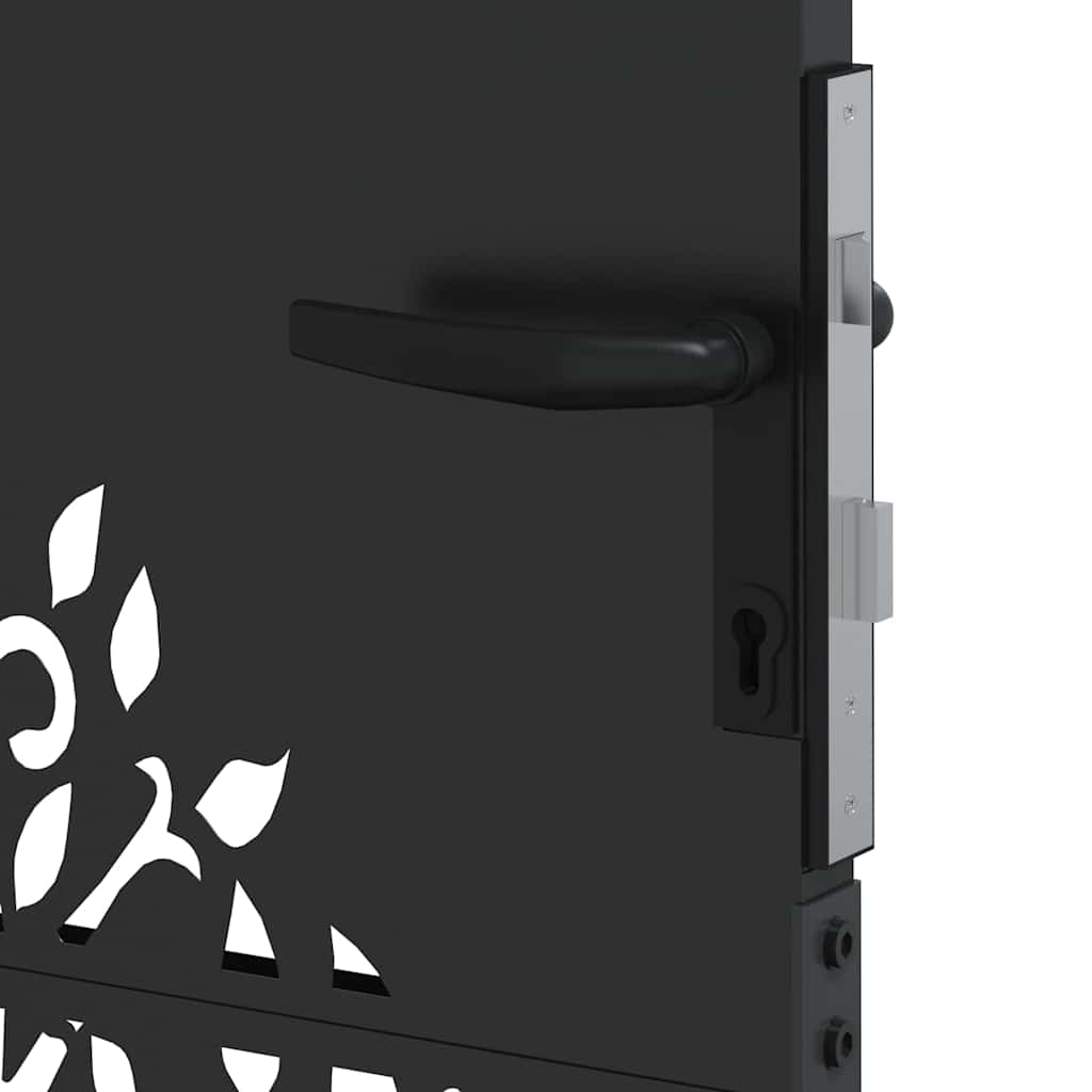 Garden Gate Black 110 X 105 Cm Powder Coated Steel