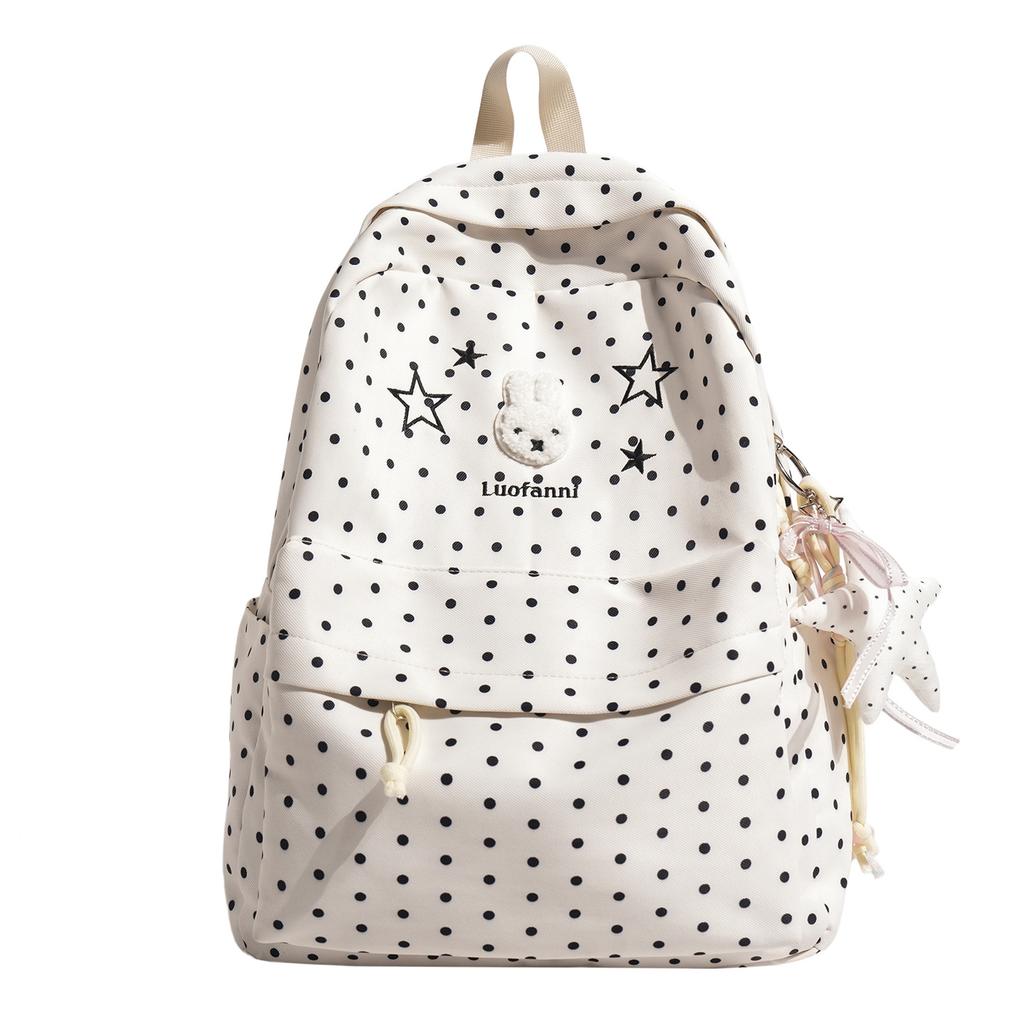 Schoolbag Korean polka dot rabbit star contrasting color backpack student large capacity class schoolbag cute high value backpack female