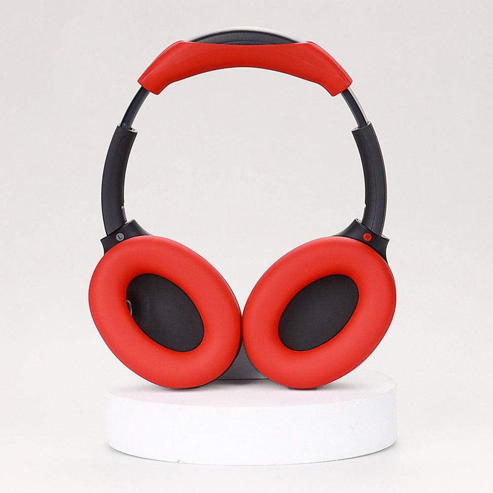 

1 Pair Silicone Earpad Case with 1 Head Beam Cover for Sony WH-CH720N Headphone Red