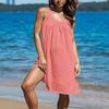 European & American 2026 Spring/Summer Plus Size Halter Sleeveless Pure Color Women's Beach Dress