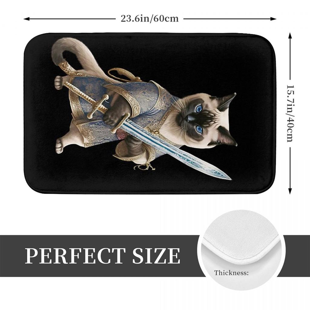 Catana Cats Retro Samurai Yakuza Holder Non-slip Doormat Floor Mat Absorbent Mat Carpet Rug for Kitchen Entrance Home Balcony