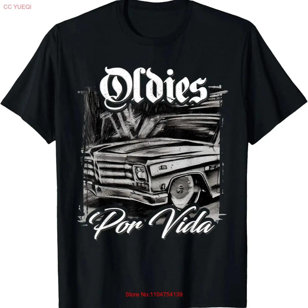 Oldies Por Vida Vintage Car Lowrider Mexican Chicano T Shirt Vintage Washed Breathable Unisex Comfortable Designer Clothes