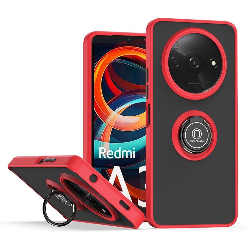 

Чехол Armor Funda для Redmi A3, магнитный держатель, кольцо-подставка, чехол для Xiaomi Redmi A3, полный защитный противоударный чехол RedmiA3 A 3 For Redmi A3 красный
