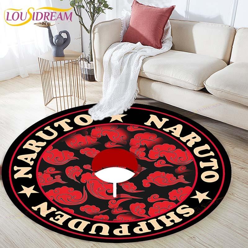 Cartoon Naruto Round Children Carpet Simplicity Animal Bunny Bee Pattern Children Flannel Carpet Baby Hand Print Carpet