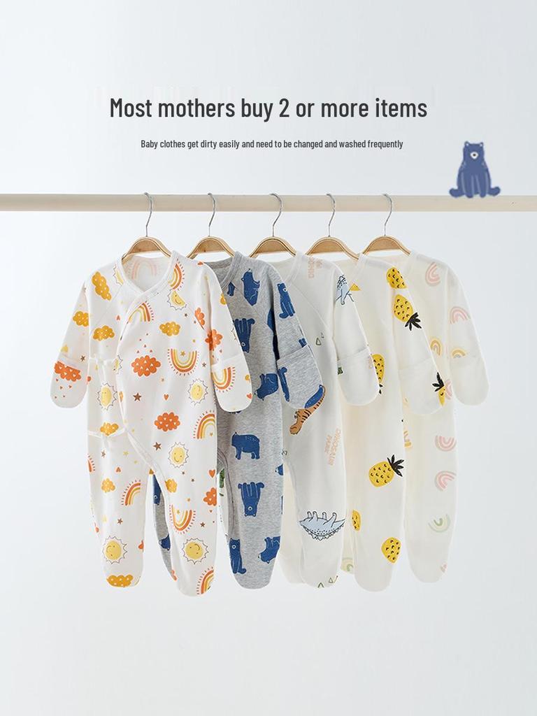 Butterfly Style Newborn Full Body Suit for Hands and Feet, Pure Cotton, Class A
