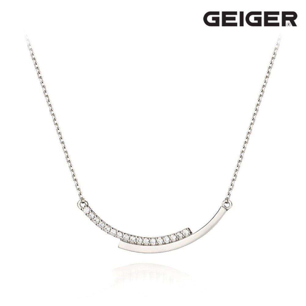 Line Silver Necklace White Gisvnn009