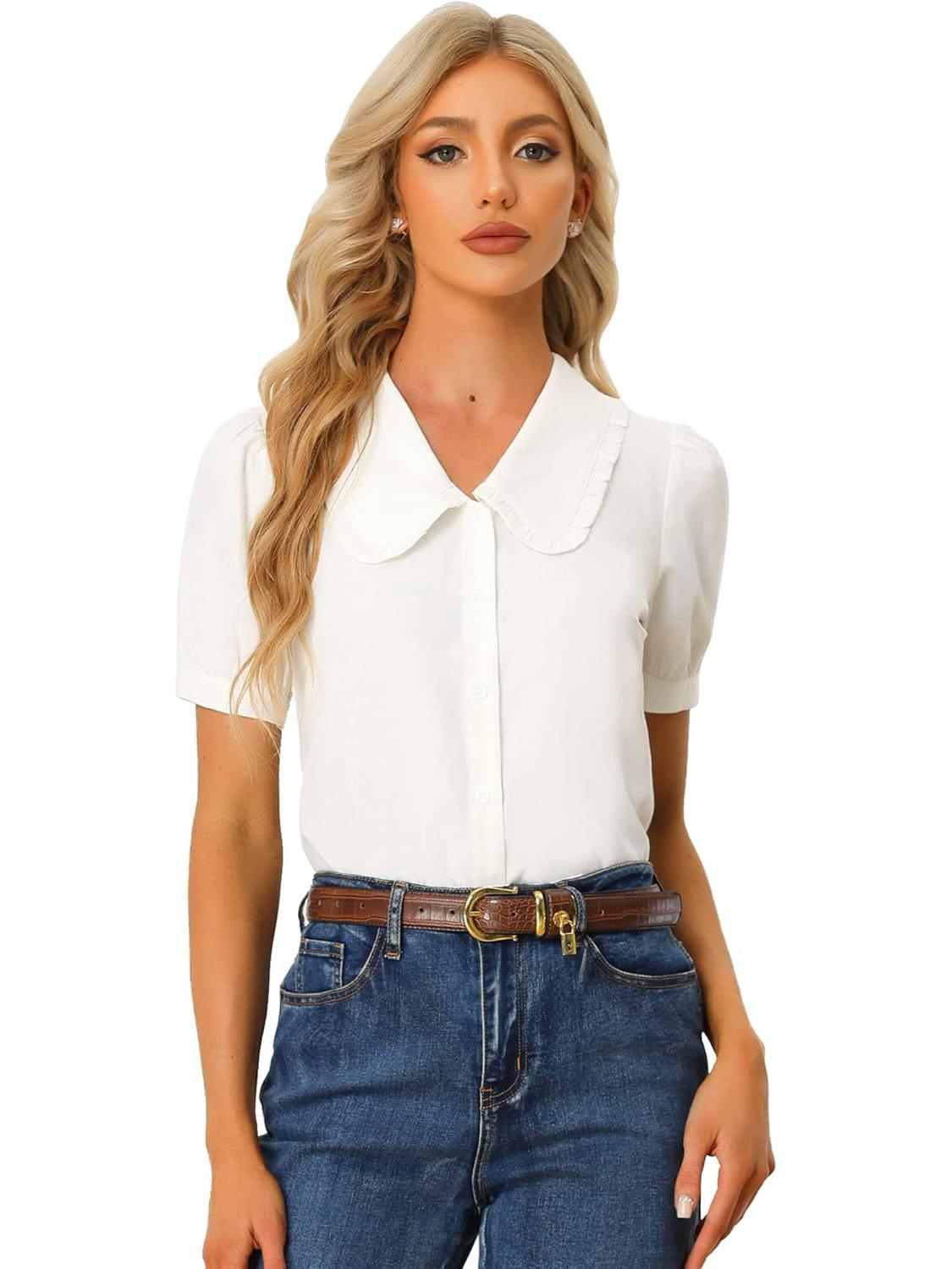 

European & American Casual Women s Slimming Short-sleeve Top, Figure-flattering & Simple. XS