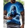 3D Knight Print Men's Contrasting Short Sleeve T-Shirt