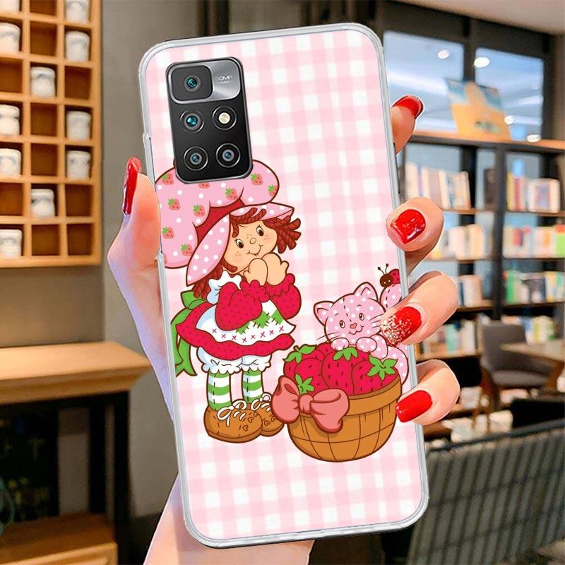 Cute Strawberry Girl Phone Case For Xiaomi Redmi 13 13C 12 12C 14C 10 10A 10C 9 9A 9C 9T 8 8A 7 7A 6 6A K70 K60 K40 K20 Pro S2