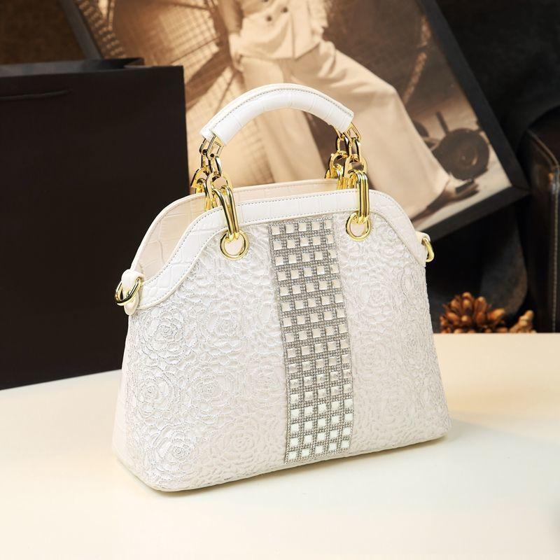 Crocodile Pattern Simple Atmosphere Middle-Aged Mother Bag Leather Shoulder Messenger Bag High Sense
