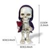 Miniature Skeleton Figurines Hand Carved Skeleton Doll With Sweatshirt Horror Figurines Skull For Household Desk Cupboard