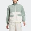 Adidas Originals Trefoil Colorblock Zip-Up Stand Collar Long Sleeve Jacket Women Outerwear Silver Grey Green IK8618