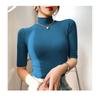Magic Queen Thread Half Sleeve T-shirt Women Spring and Summer Half Sleeve Turtleneck Shirt Inner wear Slim fit Top T-Shirt