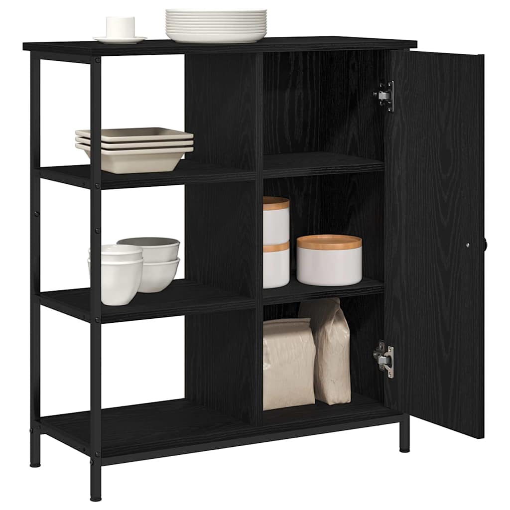 Sideboard in Black Oak Look 70 x 30 x 80 cm