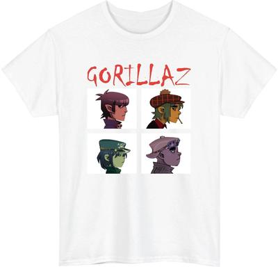 Gorillaz Band Graphic T-Shirt, 90s Alternative Rock Cartoon Band Tee