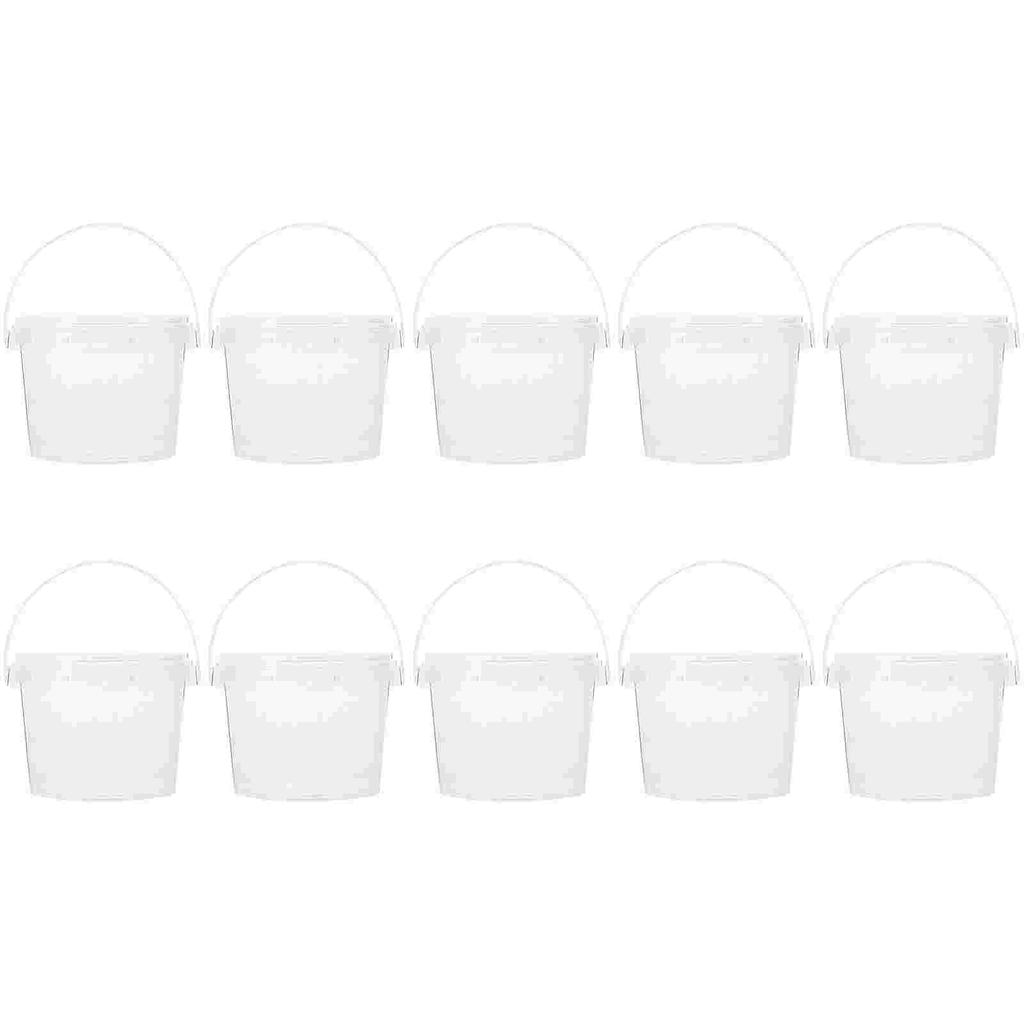 10pcs Plastic Storage Buckets Moisture Proof Round Containers Kitchen Canisters Lightweight Food Grade PP Jars Seal Lids