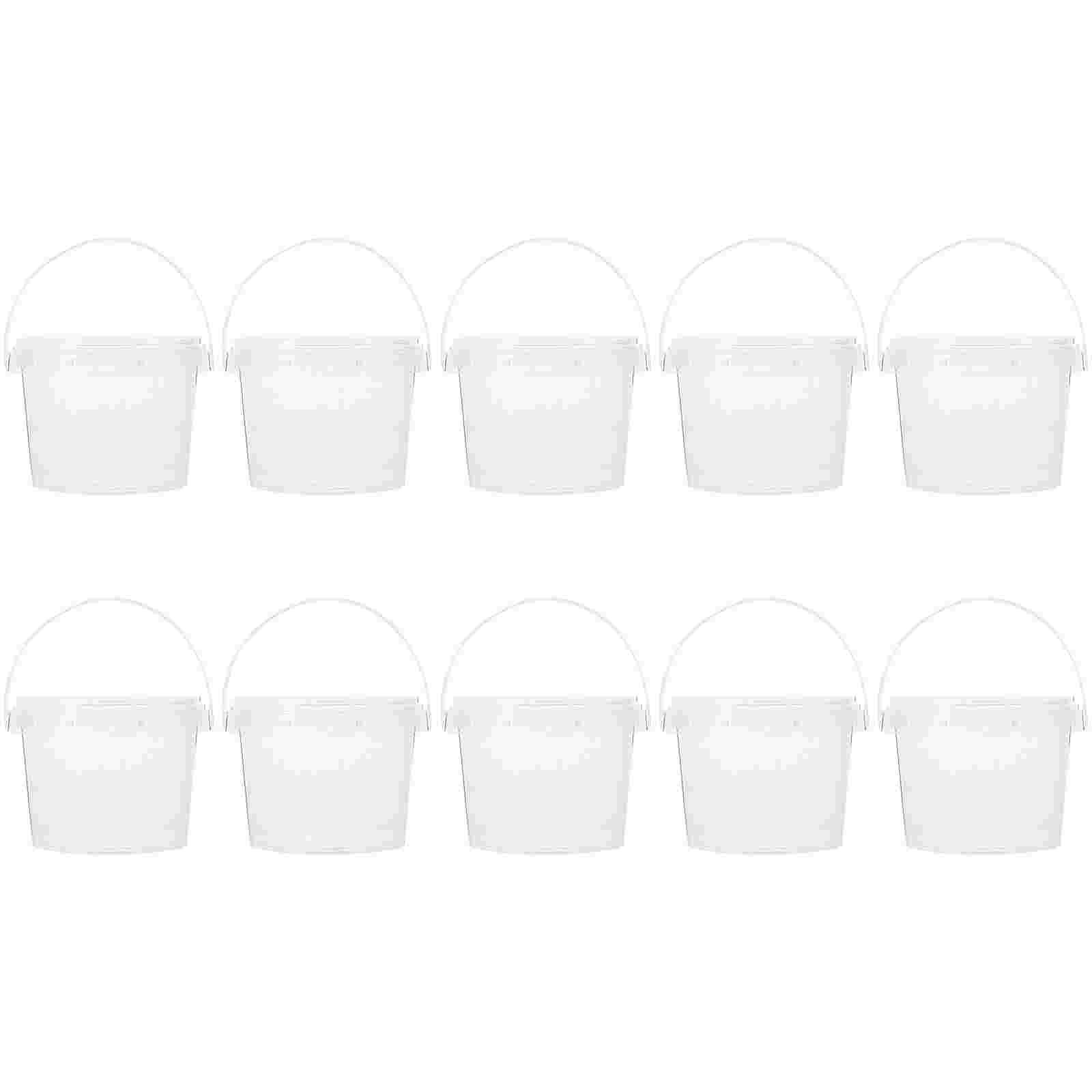 10pcs Plastic Storage Buckets Moisture Proof Round Containers Kitchen Canisters Lightweight Food Grade PP Jars Seal Lids