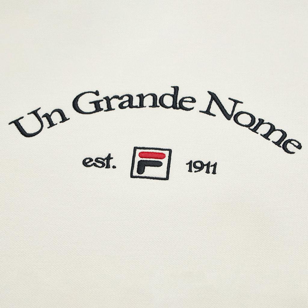 Fila Heritage Fashion Classic Trendy Comfortable Casual Versatile Fleece Lined Pullover Sweatshirt Men Sweatshirt White F11M548204FIV