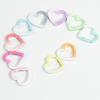 10pcs Single Loop Heart Shaped Carabiner Hook Rings Gradient Color Openable Spring Clasp  Gift