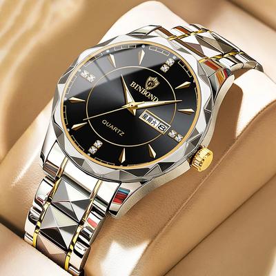 Top Brand Fashion Men's Watch Home Steel Business Double Calendar Waterproof Men's Watch Men's Watch Tuhao Gold Double Calendar Watch