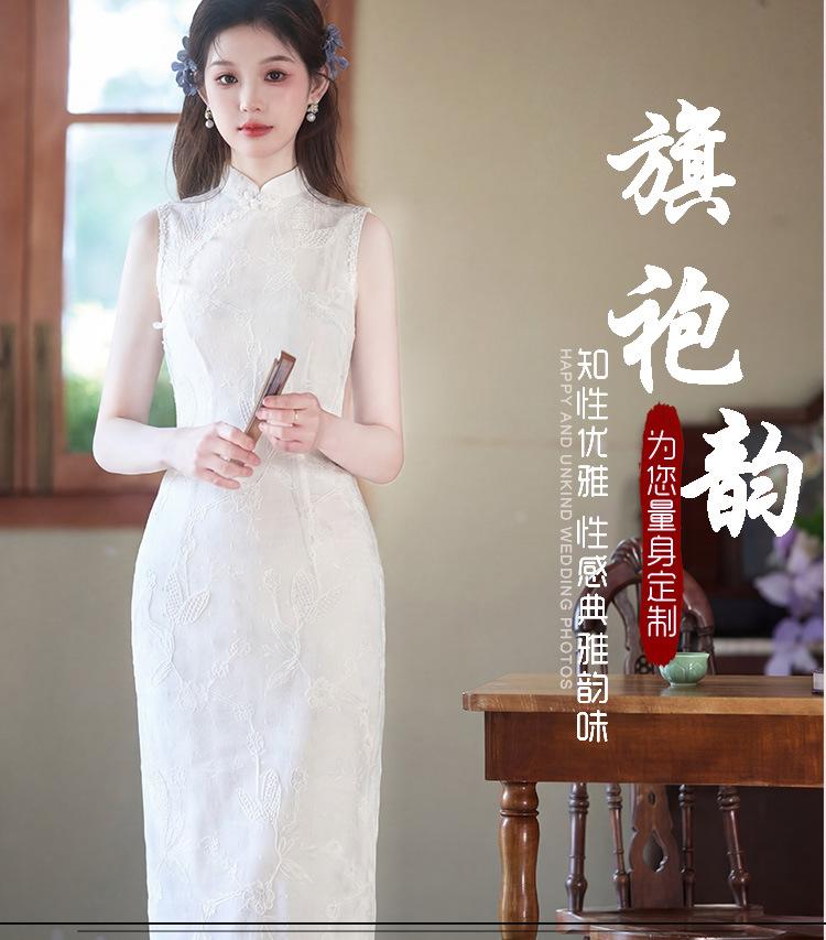 Sleeveless cheongsam 1011 new improved young women's summer new Chinese style dress plain and elegant retro daily