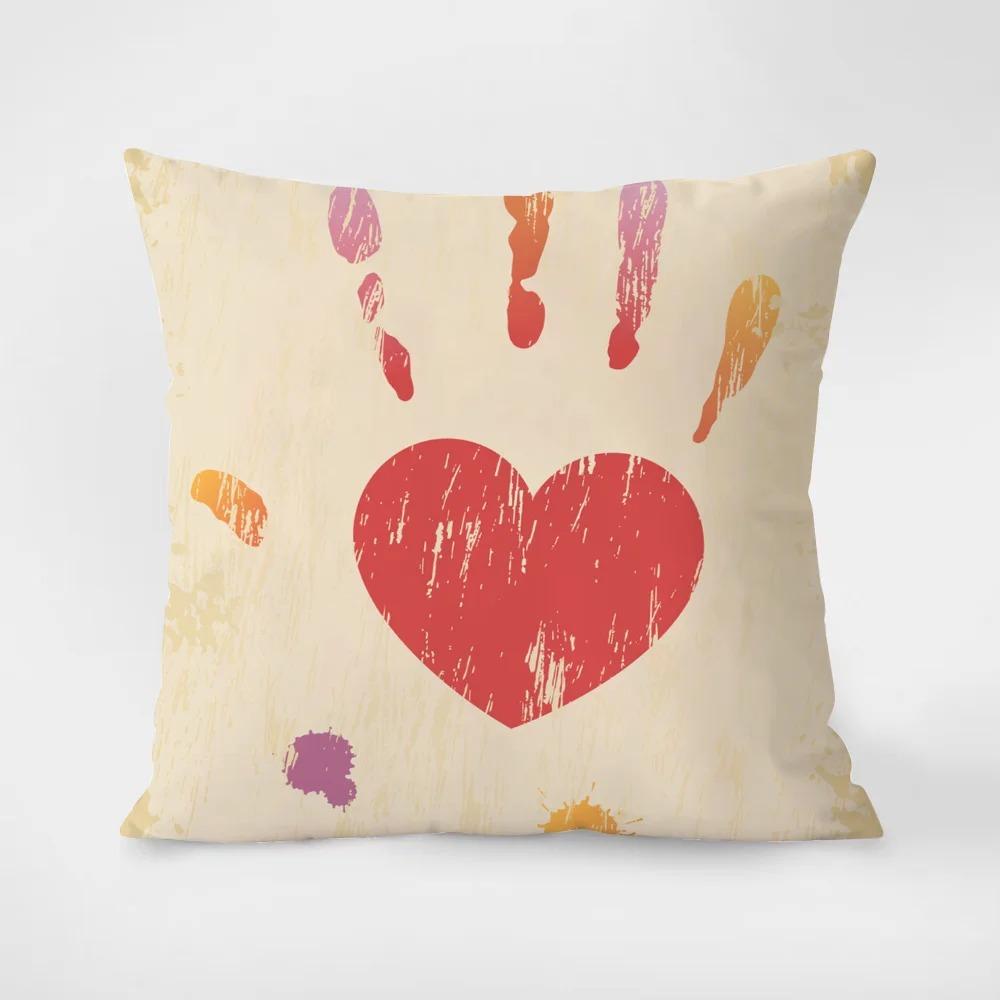 

Красное сердце любви романтический узор любви наволочка для дивана гостиная наволочка для подушки спальня прикроватная тумбочка украшение для дома 40x40cm