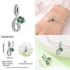 100% 925 Silver Green Zircon Lucky Number Pendant Suitable for Original 925 Women Bracelet DIY Jewelry Making Gift