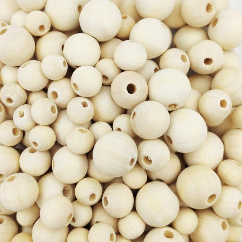 100pcs Wooden Beads for Crafts Unfinished Natural Wood Bead for Garland Macrame Jewelry Making DIY Farmhouse Decor