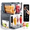VEVOR Maszyna do slushy, 2 zbiorniki 4L/135oz Maszyna do slushy do domu, Bez potrzeby lodu Maker mrożonych napojów, Maker margarity z funkcją samooczyszczania