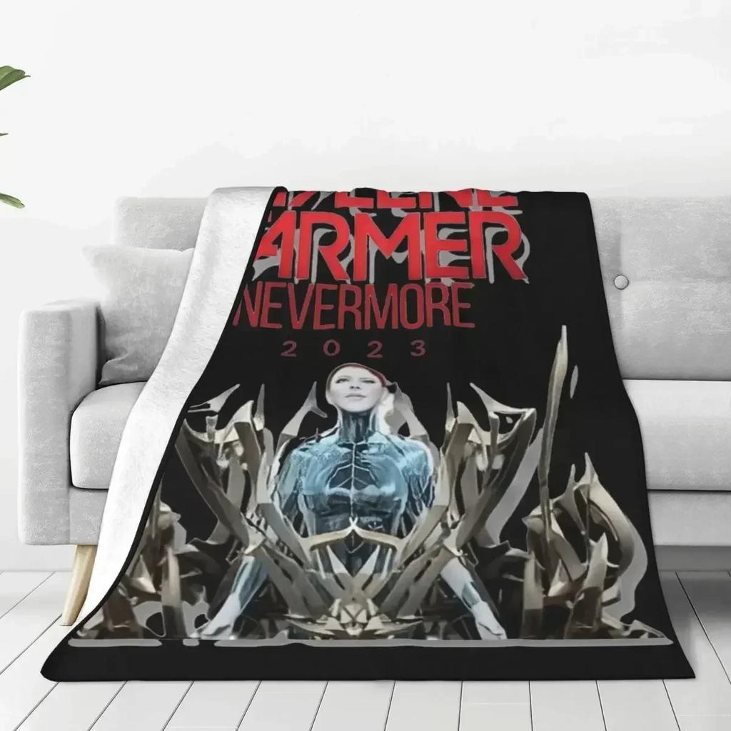 Mylene Farmer Jeanne Gautier Blankets Velvet Printed Nevermore Cozy Soft Throw Blanket for Bedding Travel Bedding Throws