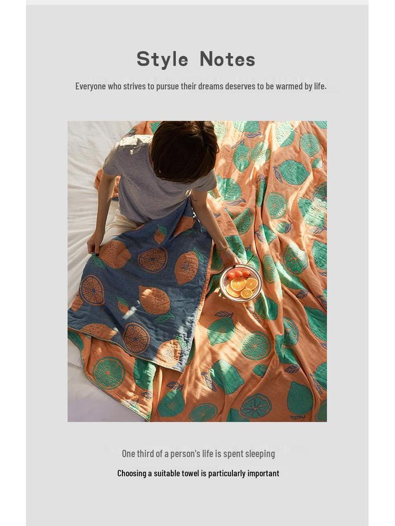 Pure Cotton Gauze Blanket - Four-Layer Single/Double Nap Blanket, Summer Air Conditioning Quilt